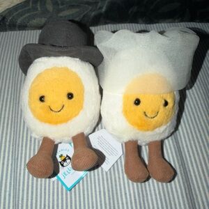 Jellycat Egg Bride and Groom Duo Plush - White and Yellow